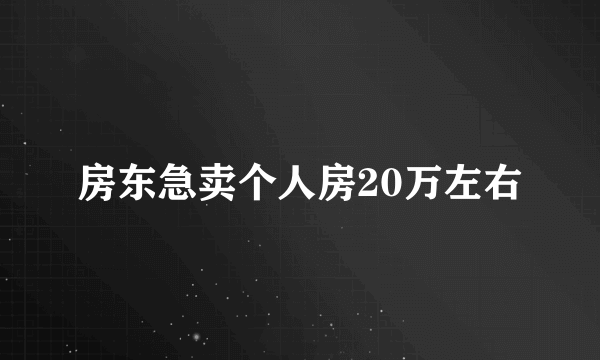 房东急卖个人房20万左右