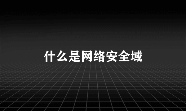 什么是网络安全域