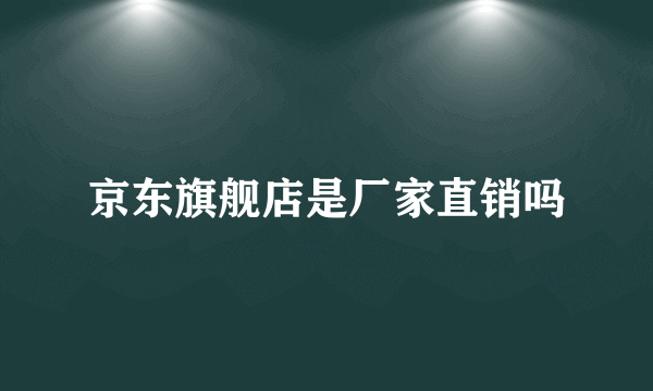 京东旗舰店是厂家直销吗