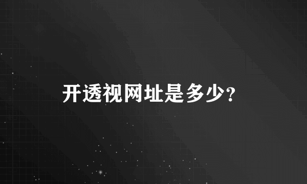 开透视网址是多少？