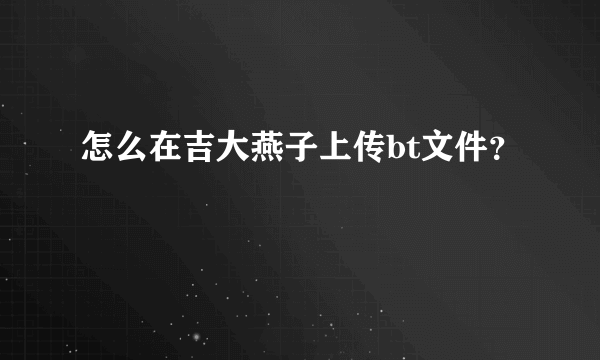 怎么在吉大燕子上传bt文件？