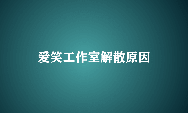 爱笑工作室解散原因