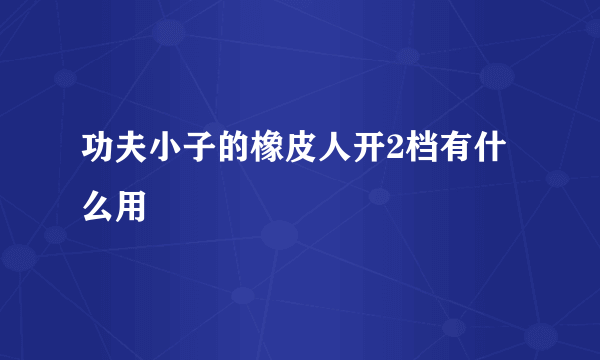 功夫小子的橡皮人开2档有什么用