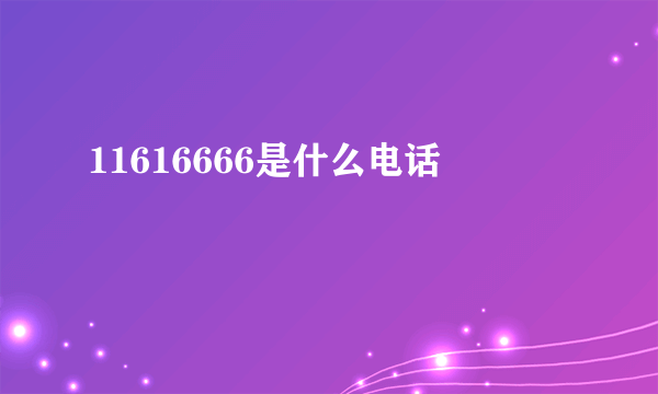 11616666是什么电话