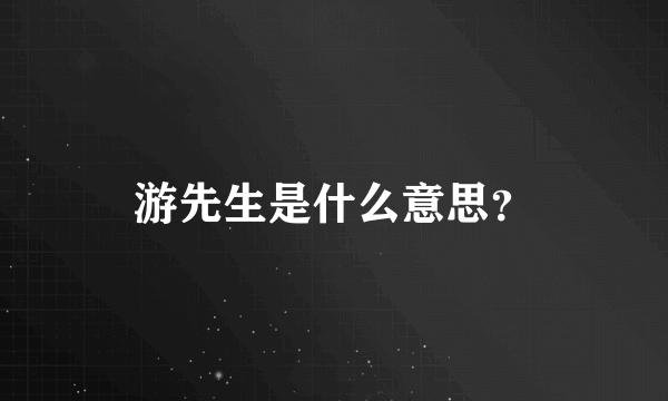 游先生是什么意思？