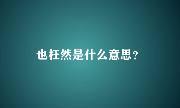 也枉然是什么意思？