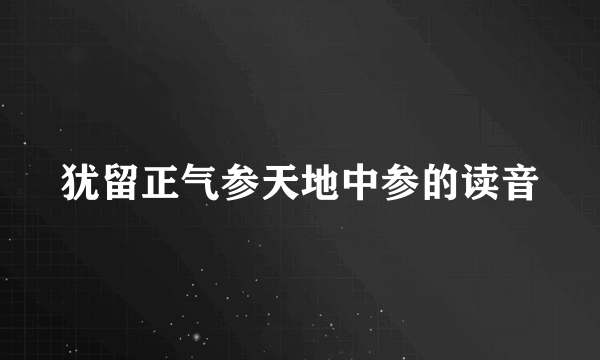 犹留正气参天地中参的读音