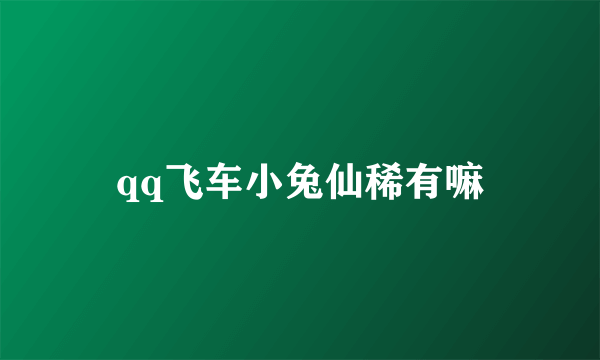 qq飞车小兔仙稀有嘛