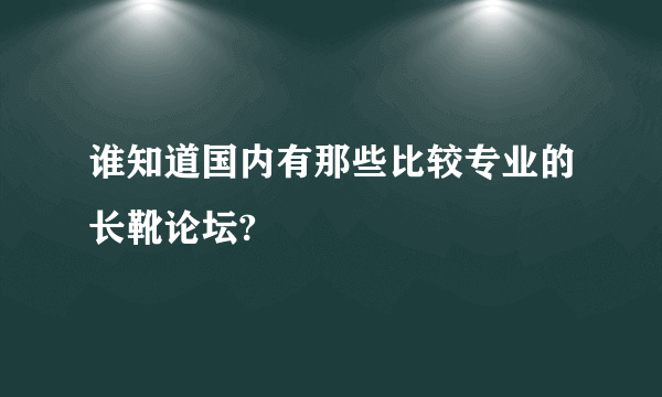 谁知道国内有那些比较专业的长靴论坛?