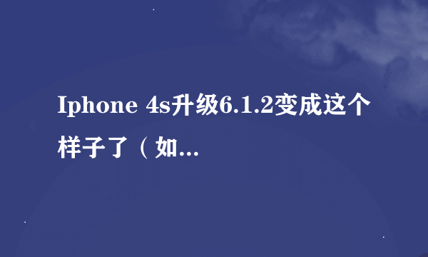 Iphone 4s升级6.1.2变成这个样子了（如图），求教怎么解决，在线等