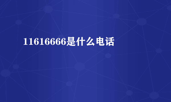 11616666是什么电话