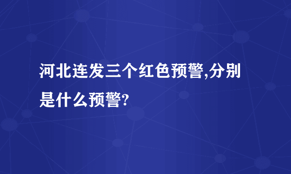 河北连发三个红色预警,分别是什么预警?