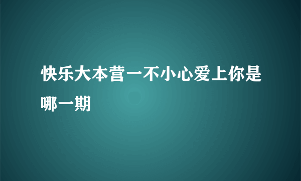 快乐大本营一不小心爱上你是哪一期