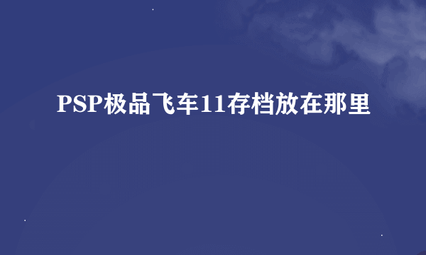 PSP极品飞车11存档放在那里