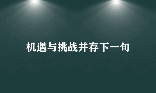 机遇与挑战并存下一句