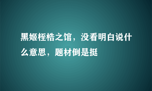 黑姬桎梏之馆，没看明白说什么意思，题材倒是挺