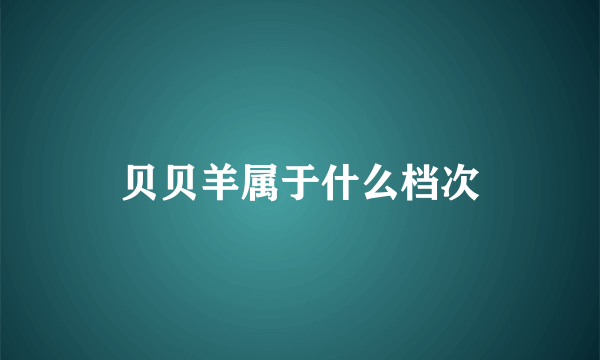 贝贝羊属于什么档次