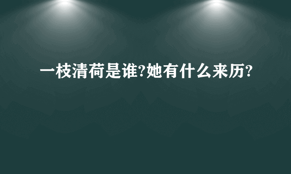 一枝清荷是谁?她有什么来历?