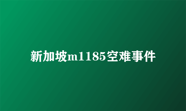 新加坡m1185空难事件