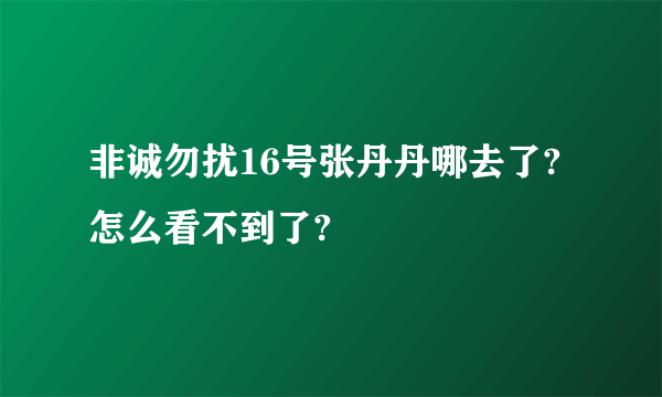 非诚勿扰16号张丹丹哪去了?怎么看不到了?