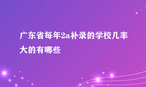 广东省每年2a补录的学校几率大的有哪些