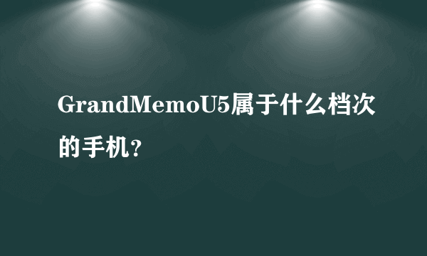 GrandMemoU5属于什么档次的手机？