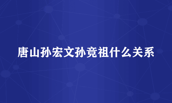 唐山孙宏文孙竞祖什么关系