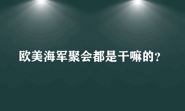 欧美海军聚会都是干嘛的？