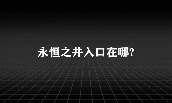 永恒之井入口在哪?